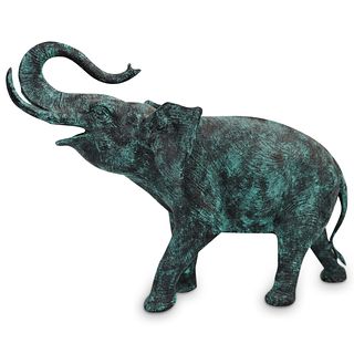 Naturalistic Metal Elephant Statue