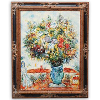 After Marc Chagall (Russian-French, 1887-1985) "In The Garden" Oil On Canvas