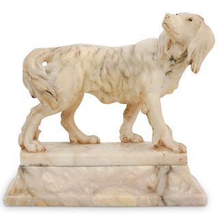Alabaster Dog Figure Sculpture