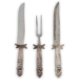 (3Pc) Sterling Handle Carving Set