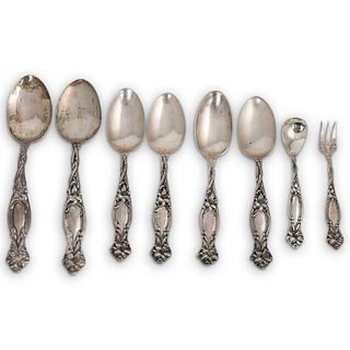 (8Pc) Sterling Silver Floral Set
