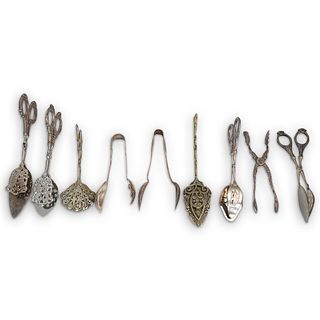 (9Pc) Sterling Silver Tong Grouping