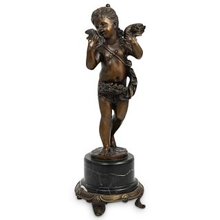 "E. Plat" French Bronze Figural Statue