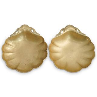 Pair Of Dore Bronze Shell Dishes