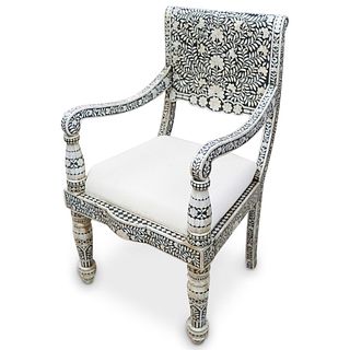 Vintage Mother of Pearl Inlaid Armchair