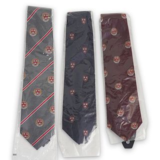 (3 Pcs) Harvard Shield Silk Necktie Grouping