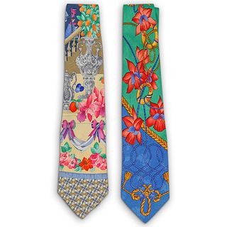 (2 Pc) Pair of Leonard Silk Neckties