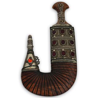 Antique Oriental Jimbya Jeweled Dagger