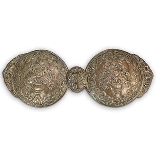 Antique Islamic Ottoman Engraved Brass Belt Buckle