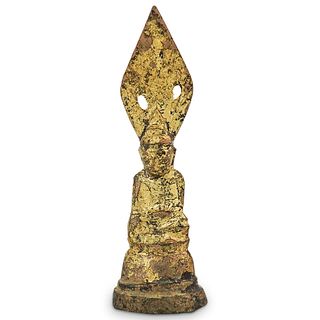 Antique Burmese Gilt Bronze Votive Buddha