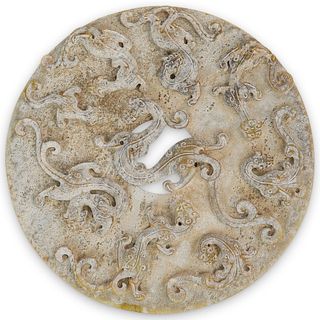 Antique Chinese Carved Jade Bi Discs