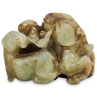Antique Chinese Carved Archaic Jade Ram