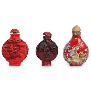 (3 Pcs) Three Chinese Snuff Bottle Grouping Set