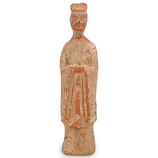 Chinese Tang Terracotta Court Attendant Figure