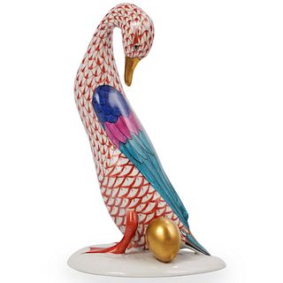 Herend Fishnet "Goose With Golden Egg" Figurine