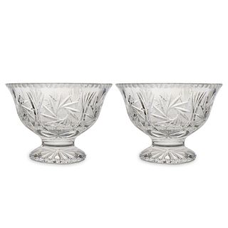 Pair Of Crystal Centerpiece Bowls