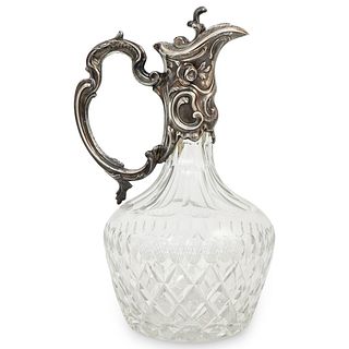Sterling Mounted Crystal Pitcher