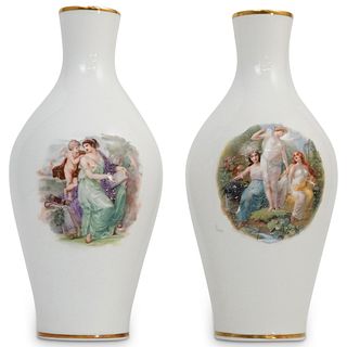 (2 Pc) Bavarian JK Carlsbad Porcelain Vases