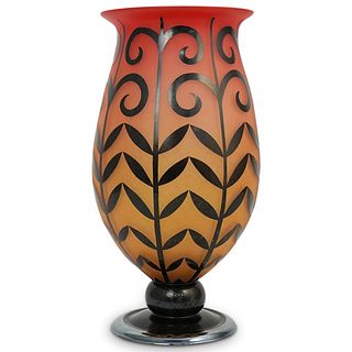 Murano Art Glass Footed Ombre Vase