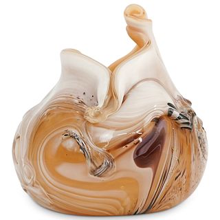 Murano Carmel Glass Modern Art Glass Vase