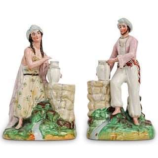 (2 Pc) Pair of Antique Staffordshire Porcelain Figurines