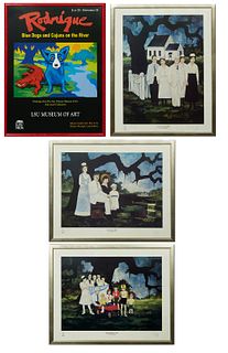 George Rodrigue (1944-2013), "Modern Medicine, 1985," color lithograph, 83/1000; "General Practice, 1900," color lithograph, 83/1000; "River Doctor, 1