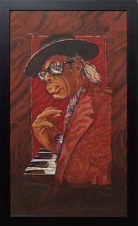 George Valentine Dureau (1930-2015), "Professor Longhair," 1999, poster, Artist's Proof 30/100, pencil signed lower right. presented in an ebonized wo