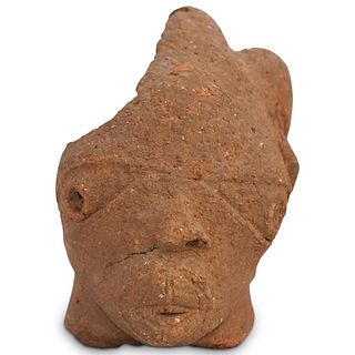 Ancient African Nok Terracotta Head Fragment