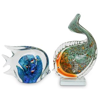 (2 Pc) Pair of Murano Fish Figurines