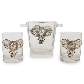 (3 Pcs) Glass Barware Elephant Set