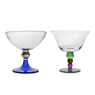 Pair Of Murano Glass Footed Bowls