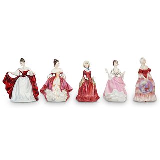 ( 5 Pcs) Royal Doulton Porcelain Lady Figurines Set - Red