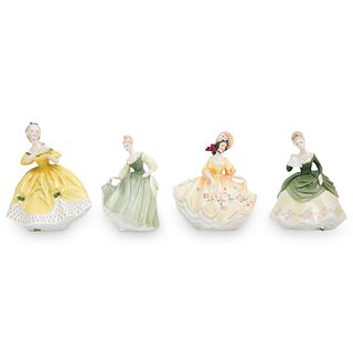 ( 4 Pcs) Royal Doulton Porcelain Lady Figurines Set - Yellow