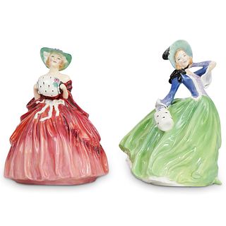 ( 2 Pcs) Pair of Royal Doulton Porcelain Lady Figurines