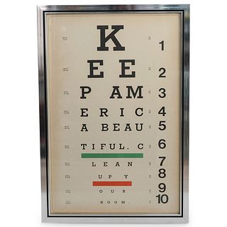 Vintage Framed Optometry Wall Art Eye Chart Poster