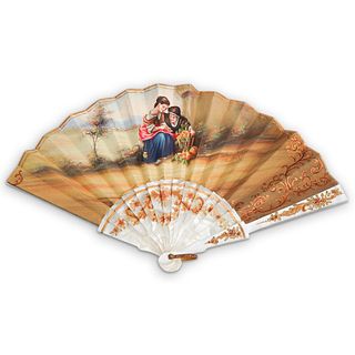 Spanish Mother of Pearl Hand Painted Fan