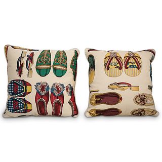 (2 Pc) Pair of Colombo Printed Cotton Pillows