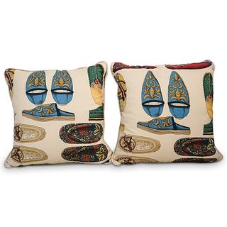 (2 Pc) Pair of Colombo Printed Cotton Pillows