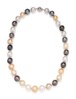 CULTURED MULTICOLOR SOUTH SEA AND TAHITIAN PEARL NECKLACE