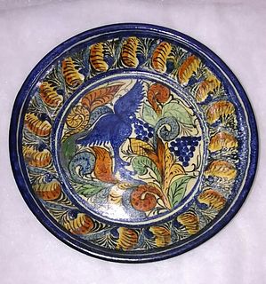 Dish with Bird and Flowers