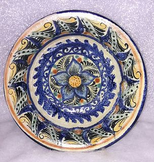 Blue Flower Round Plate Dish 