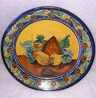 Fruit Decorated Round Dish 