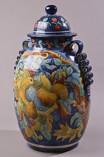 Tall Vase with Ribbon handles 