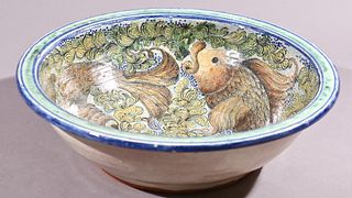 Large Fish Decorated Bowl 