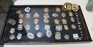 Vintage Collectible Badges / Medals In Display