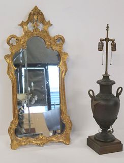 Antique Giltwood Italian Mirror Together With