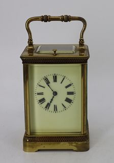 Antique French Brass Repeater Carriage Clock.