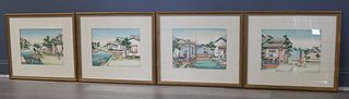 (4) Framed Chinese School Paintings.