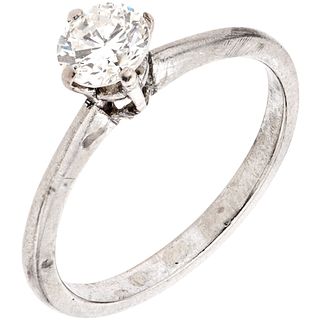 SOLITAIRE RING WITH DIAMOND IN PALLADIUM SILVER 1 Brilliant cut diamond ~0.40 ct Clarity: I1. Size: 6