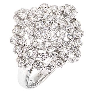 RING WITH DIAMONDS IN 18K WHITE GOLD 83 Brilliant cut diamonds ~1.0 ct. Weight: 6.4 g. Size: 7